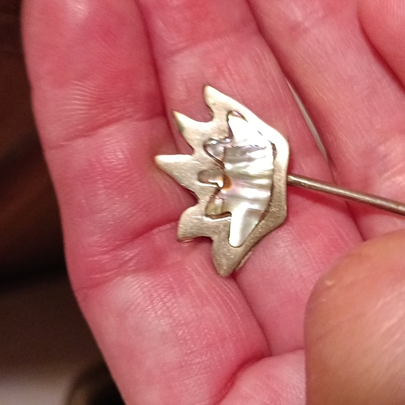 5 vintage 935 Sterling but I still remain abalone cocktail/ hors d'oeuvres pics - Picture 7 of 7